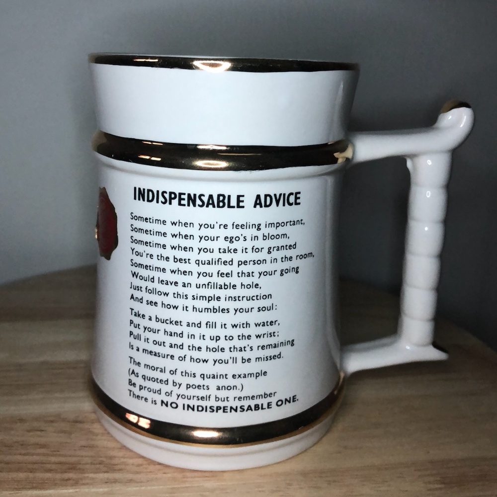 Vintage Prince William porcelain beer stein mug with 22 carat gold made in UK